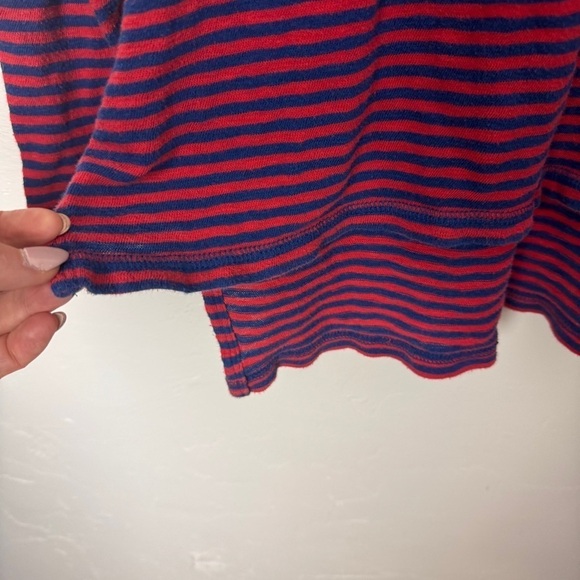 Madewell knit melody pocket tee long sleeves red navy striped medium - Picture 3 of 10